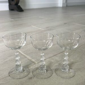 TIFFIN FRANCISCAN CASCADE 4.5" CHAMPAGNE COCKTAIL GLASS STEM (3)